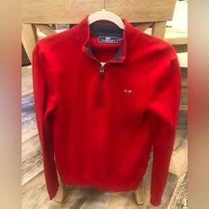 Vineyard Vines Boys 3/4 zip Red Sweater. Size XL 18